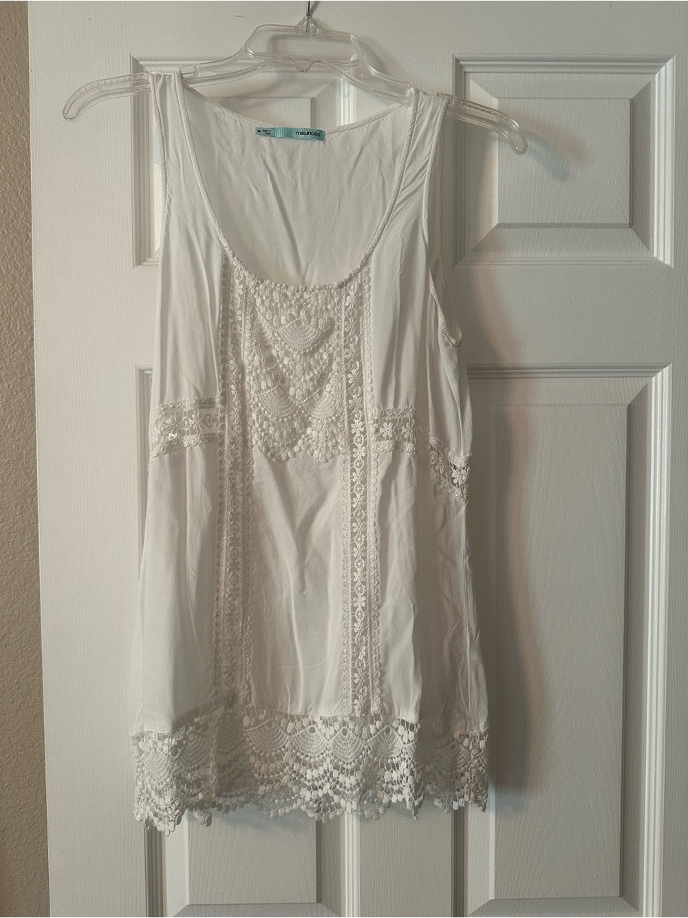 Maurices White Crochet Lace Tank Top